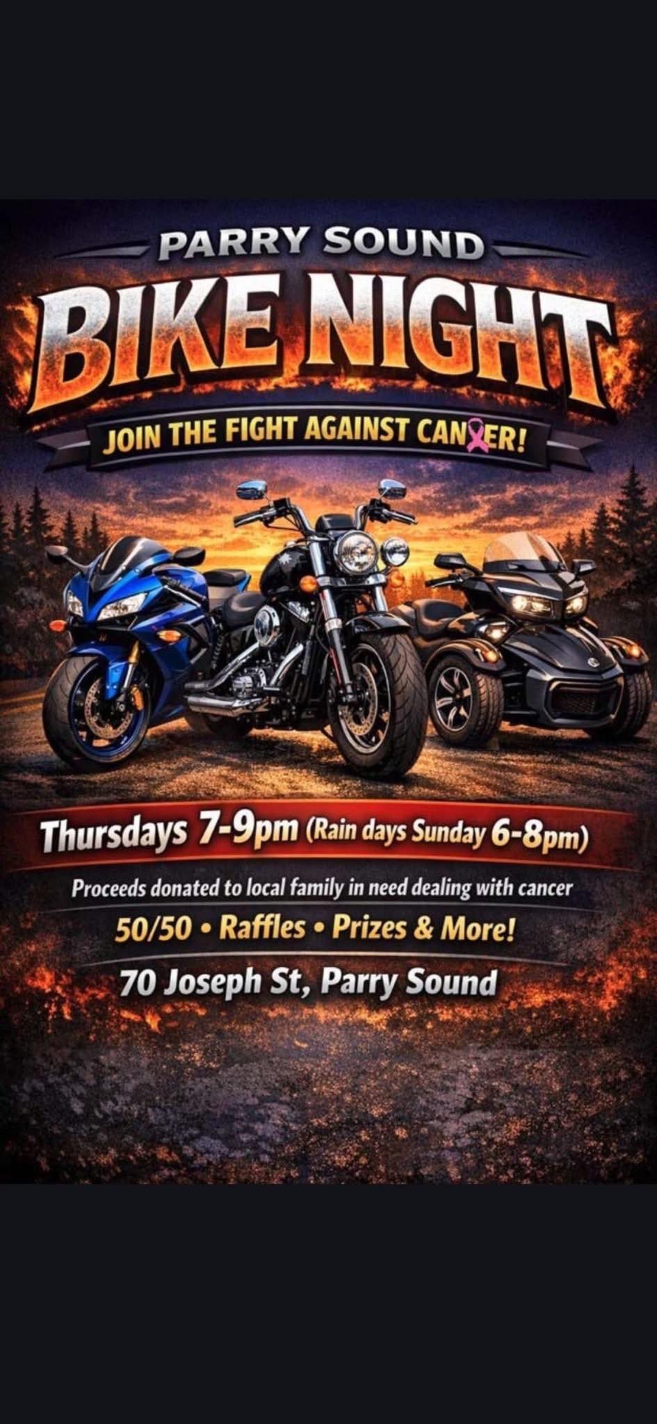 [DATE TBD] Parry Sound Bike Night – Fight Against Cancer