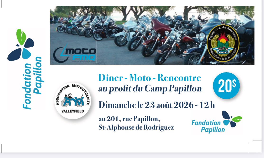 Diner – Moto – Rencontre (au profit du Camp Papillon / Fondation Papillon)