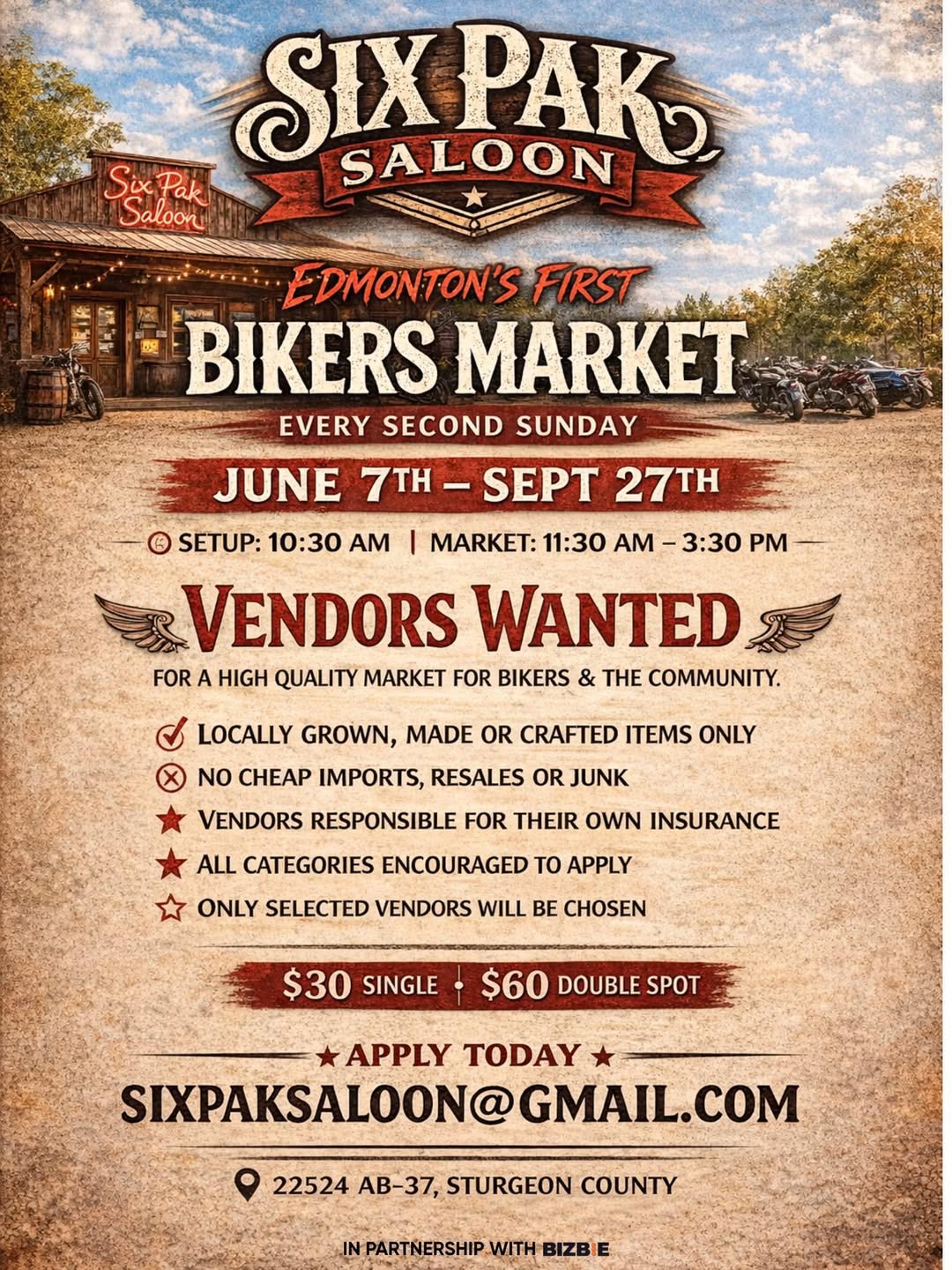 Six Pak Saloon – Edmonton's First Bikers Market