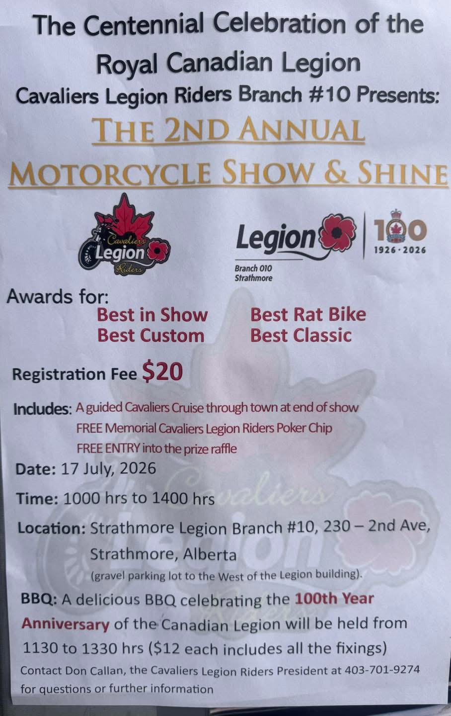 Motorcycle Show & Shine (2nd Annual) – Cavaliers Legion Riders