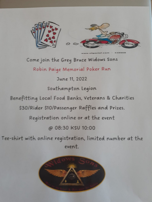 Come join the Grey Bruce Widows Sons